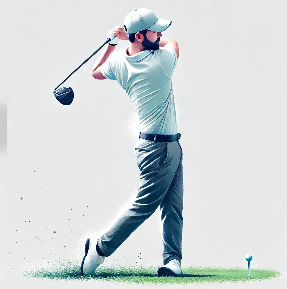 Golfer swinging