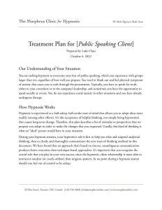 Sample Treatment Plan for Public Speaking