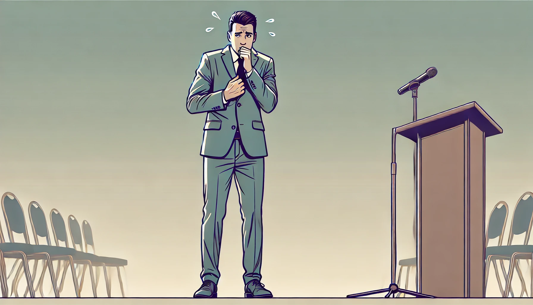Anxious public speaker