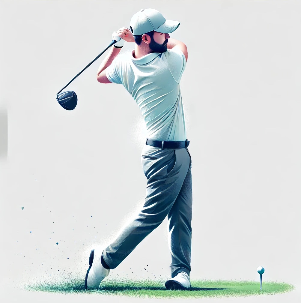 Golfer swinging