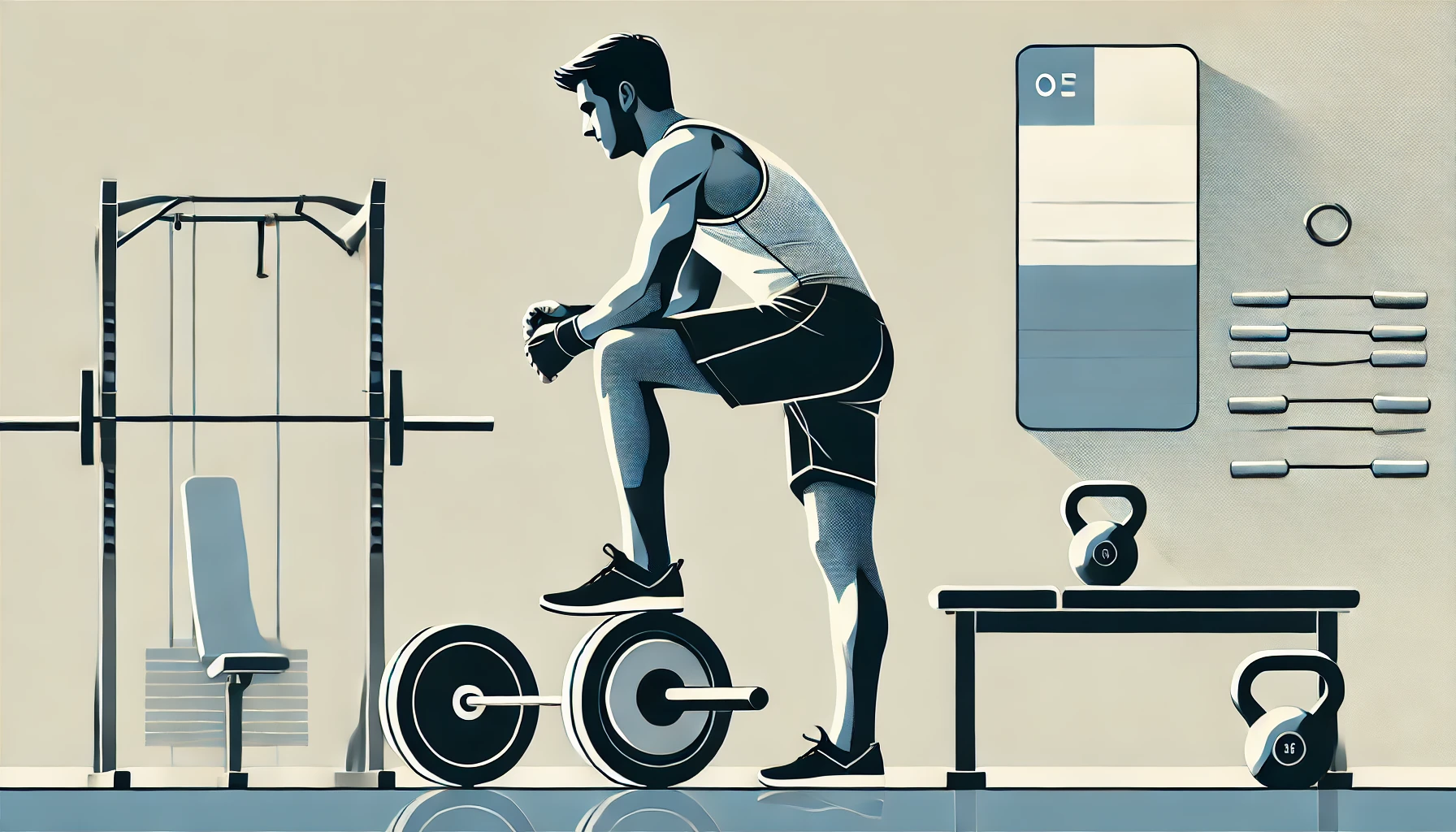 Man at gym losing weight