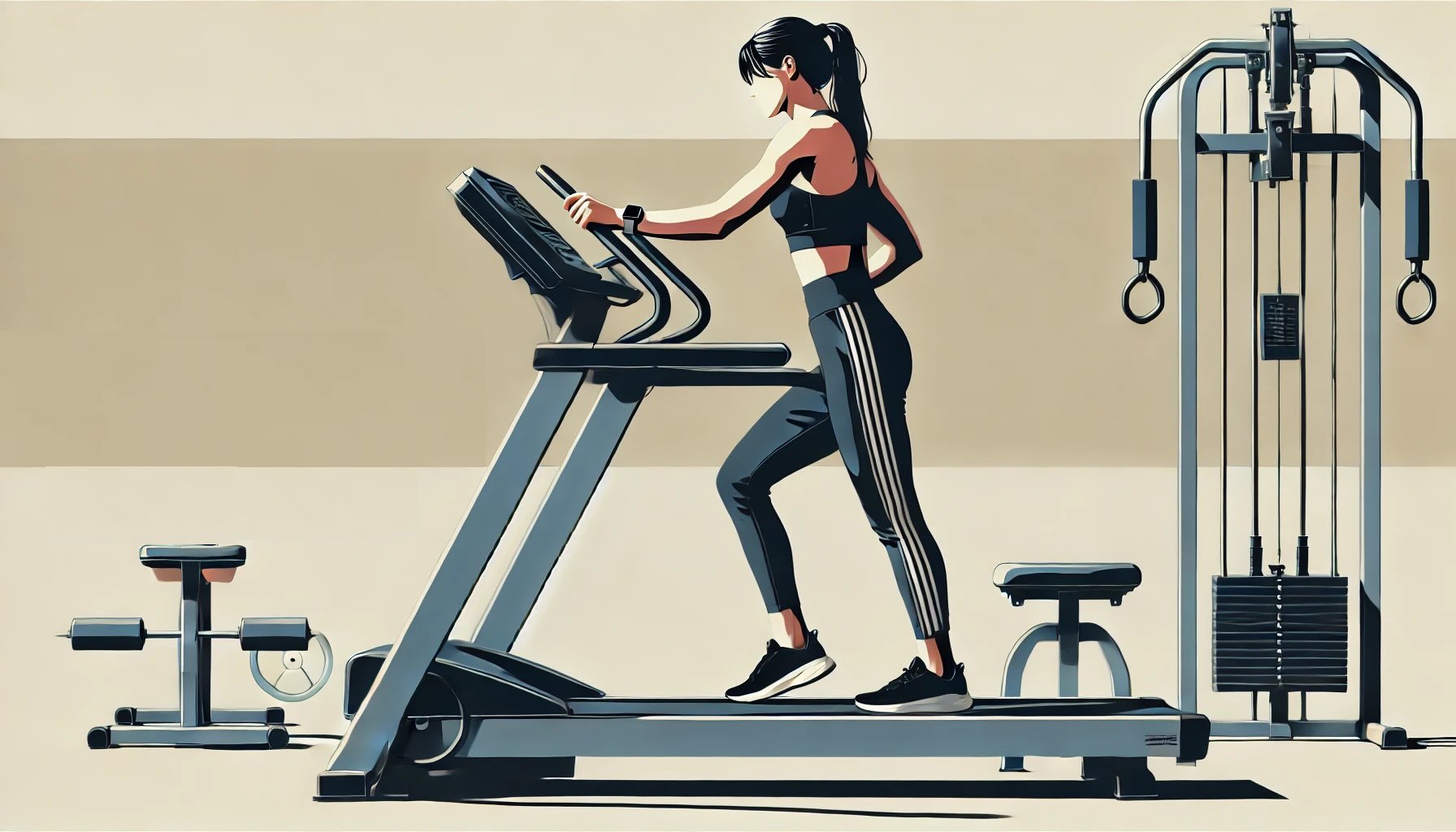 Woman at gym, motivated to exercise